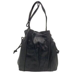 Paris Handbags Genuine Leather New York Black Crossbody Single Strap Shoulder